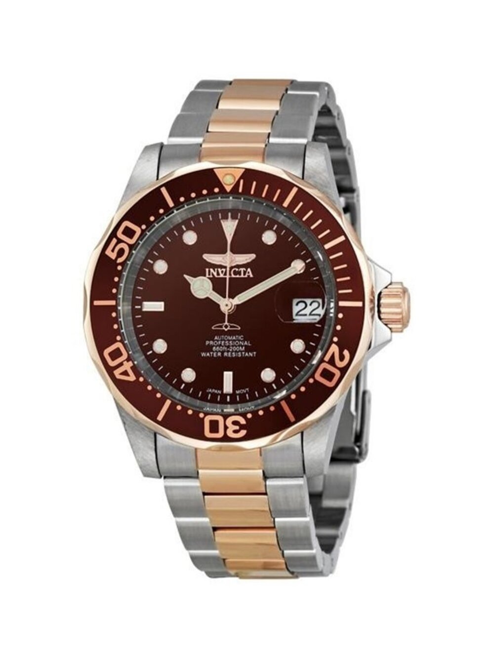NWT Invicta Pro Diver Automatic Brown Sunray Dial Watch